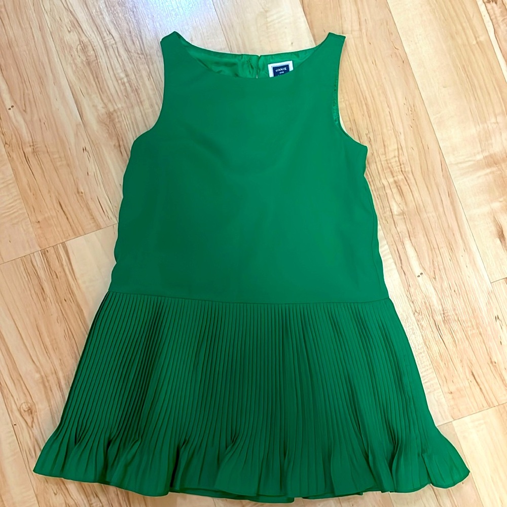Janie And Jack Girls Green Sleeveless Drop Waist Ruffle Dressy Holiday Dress 3